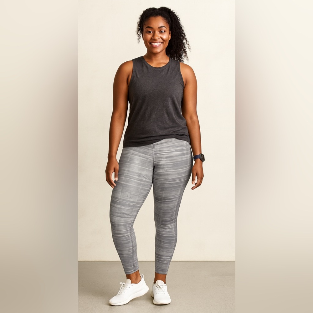 ZELOS Gray and White Active Leggings Size 2X NWOT